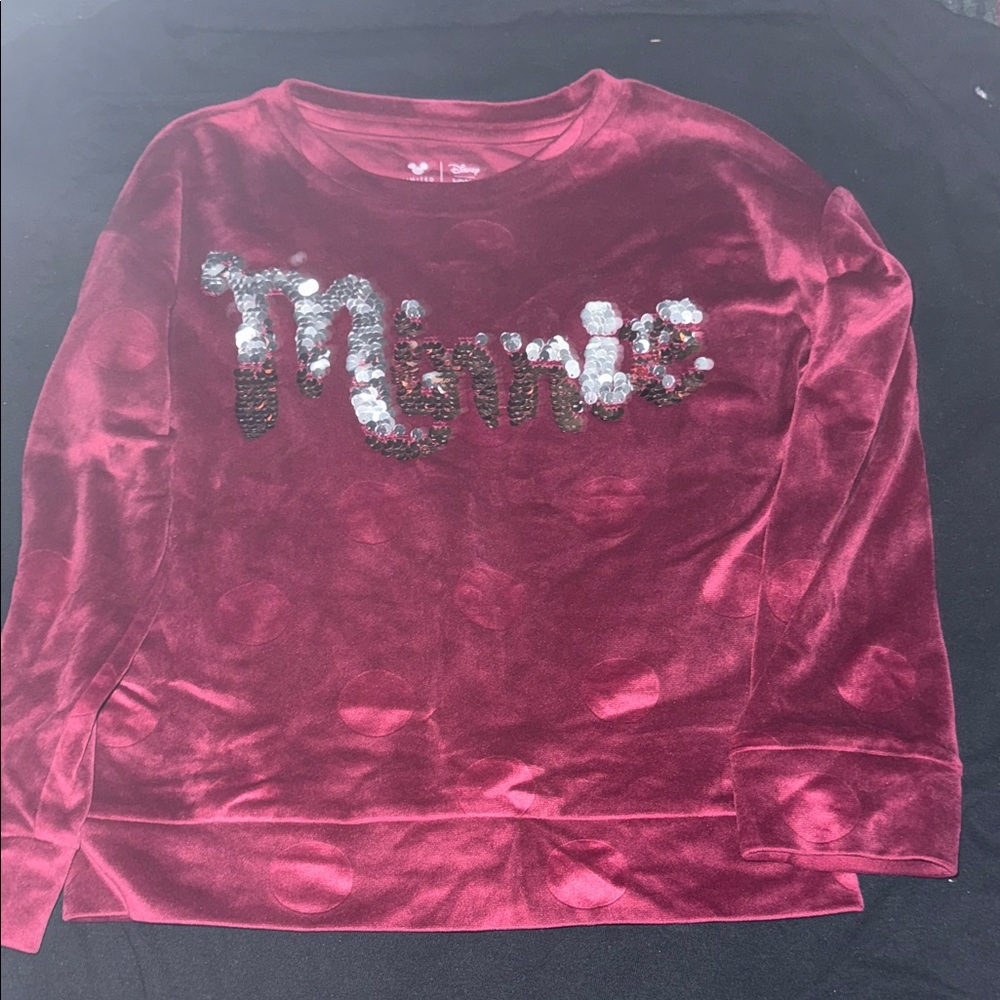 Disney Burgundy Velvet Minnie Top
